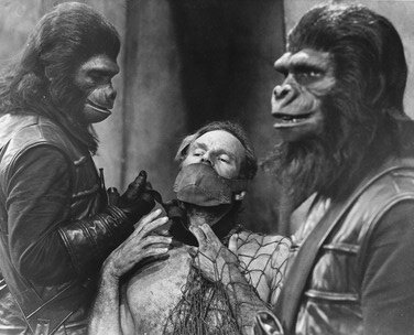 Going ape: Charlton Heston.