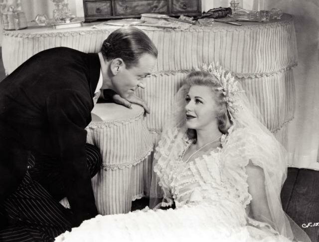 Unlkely shrink: Dr. Fred Astaire analyzes Ginger Rogers in Carefree.