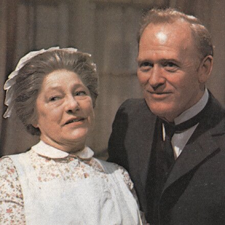 Dwnstairs: Hudson and Mrs. Bridges.